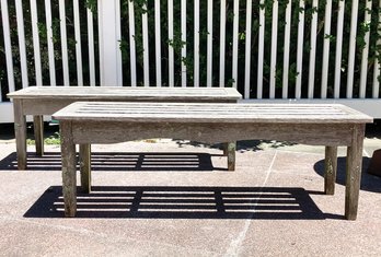 A Pair Of English Teak Garden Benches By Country Casual