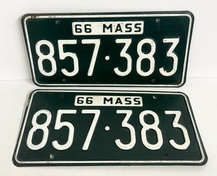 Pair Of 1966 License Plates