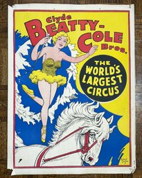 A Vintage Beatty-Cole Bros. Circus Poster By Roland Butler