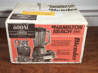 Brand New  ~ But From 1982 ~ HAMILTON BEACH - SCOVILL 600AL Blender - 7 Speed In Almond Color - EADE IN USA