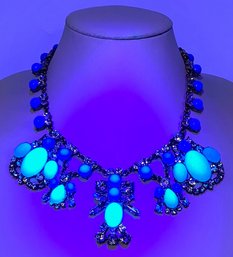 Unique Black Light Reflective Statement Necklace