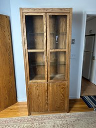 Mid Century Oak Display Cabinet 1 Of 2