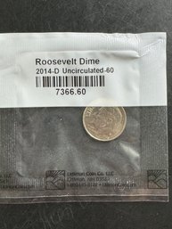 2014-D Uncirculated Roosevelt Dime In Littleton Package