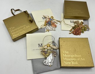 3 Metropolitan Museum Of Art Angel Ornaments With Boxes ~ 2001, 2003 & 2005 ~