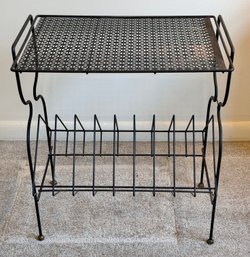 Metal Record/ Magazine Rack With Top Shelf