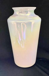 Vintage White Iridescent Vase