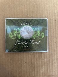 Beautiful Vintage American Coin Treasure Liberty Head Nickel 1893 In Info Card
