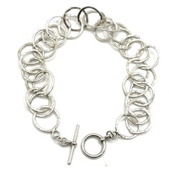 Vintage Sterling Silver Large Circles Bracelet