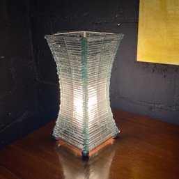 Vintage 1970s Italian Stacked Cut Glass Pieces Table Lamp - Nearly 200 Pieces