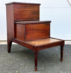 An English Regency Library Stool - Tooled Leather Tops
