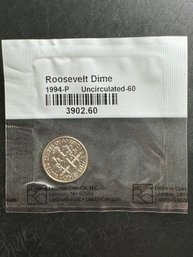 1994-P Uncirculated Roosevelt Dime In Littleton Package