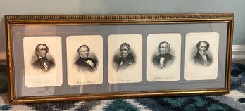 Five Presidents Print Tyler, Fillmore, Harrison, Taylor & Van Buren