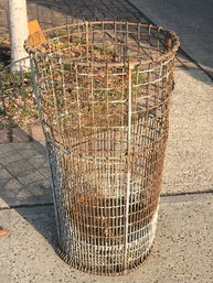 Huge Vintage Industrial Wire Basket - Very Well Made - Waste Paper / Trash Basket ? - Seems Too Well Made