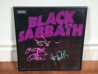 Vintage Signed BLACK SABBATH- Signed Album Cover - Ozzy Osbourne - Geezer Butler -  MASTER OF REALITY