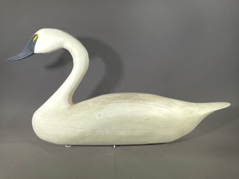 A Vintage Swan Decoy, Signed Capt. Harry Jones