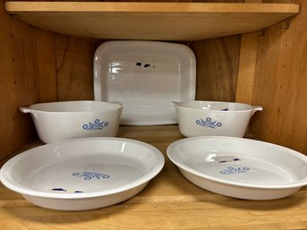 6 Pcs. Cornflower Blue Corningware