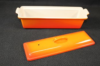 New Flame Orange Le Creuset 32 Loaf Pan With Lid - Made In France