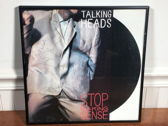 Very Cool Signed TALKING HEADS Album Cover - Stop Making Sense  - Jerry Harrison - Chris Frantz & More !