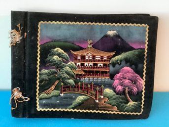 BLACK VELVET ASIAN HAND PAINTED PANEL TEMPLE PHOTOGRAPH BOOK