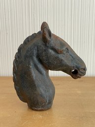 Vintage Cast Iron Horse Head Hitching Post Fence Topper