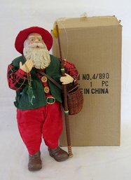 Terry's Village Standing Fishing Santa W/ Original Box