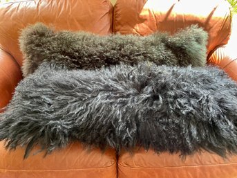 Pair Of THRO Sheepskin Pillow Covers By Marlo Lorenz