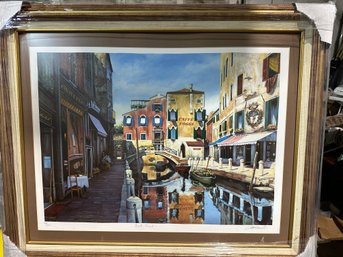 Beautifully Framed Lithograph Barla Canal ~ Pencil Signed & Numbered 96/550 ~