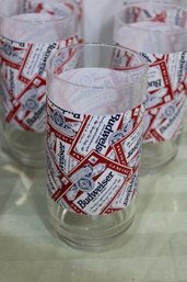 Vintage Lot 8   Red White And Blue Budweiser Logo Tumblers