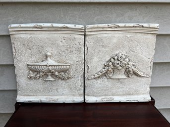 Pair Of Outdoor Resin Classical Wall Plaques