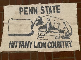 Vintage PSU Penn State Nittany Lions Club Rug Tapestry Wall Hanging.