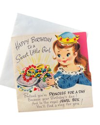 LOOK At Picture Number Two- Happy Birthday To A Sweet Little Girl - 1950s Greeting Card