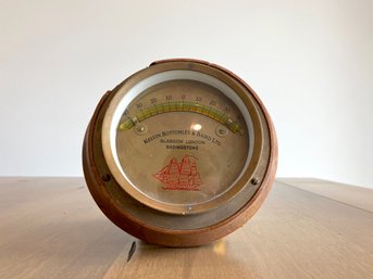 Kelvin Bottomley & Baird Clinometer In Wood Case With Brass Bezel