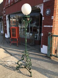 Incredible HEAVY Wrought Iron Floor Lamp - Very Well Made - Look At 2nd Photo IT IS LARGE & Very Heavy -