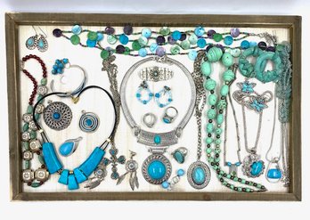 Fabulous Collection Of Southwest Style Jewelry - 25 Pieces