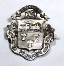Winnipeg Silver Brooch Pin Having Locomotive Train 'industry' Brooch