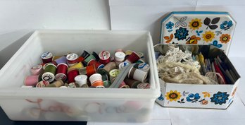 Huge Sewing Lot Including Buttons, Threads, Accessories