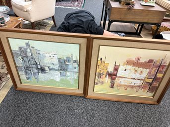 Pair Of  Korean Paintings Signed In Korean