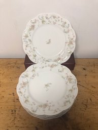 7 - Antique Limoges Haviland & Co Scalloped Plates 'The Princess'