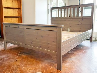 A Modern Pine Queen Bedstead