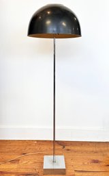 A Mid Century Modern Chrome And Black Mushroom Floor Lamp By Paul Mayen For Habitat