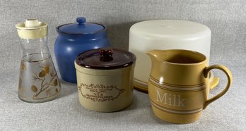 Cookies & Milk Lot - Dansk, Tupperware, Yellowware, Vintage Juice Pitcher