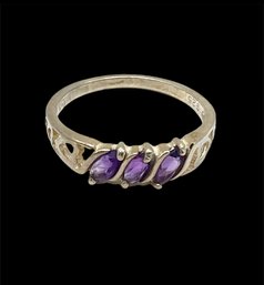 Vintage Sterling Silver Amethyst Ring, Size 9.5