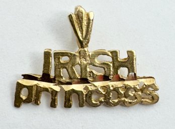 SIGNED MA 14K GOLD 'IRISH PRINCESS' PENDANT