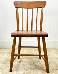 An Antique Pine Spindle Back Side Chair