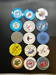 Lot Of 15 Casino Chips