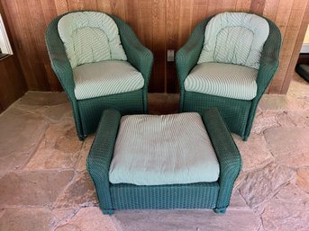 Lloyd Flanders Outdoor Armchairs And Ottoman