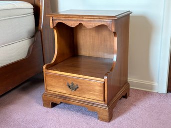 Another Vintage Nightstand With An Open Cabinet & Single Drawer In Solid Maple