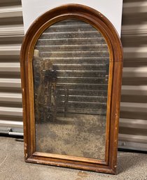 Antique Walnut Dresser Mirror With Goldtone Accent