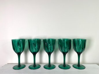 Emerald Sea Green Plastic Goblets