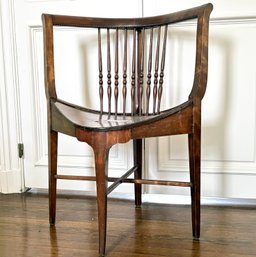 An Unusual English Mahogany Spindle Back Corner Chair